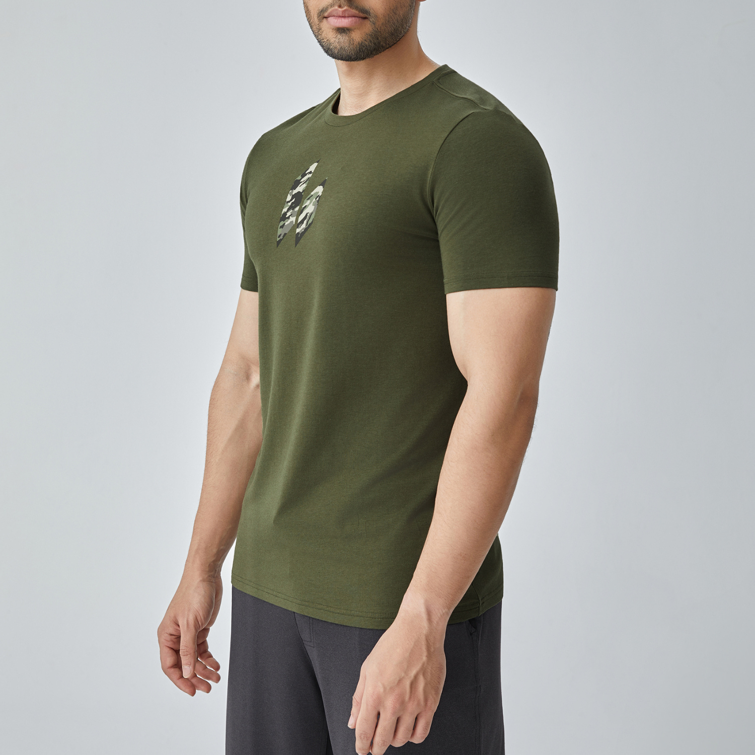 Camo Icon HY-Blend Crew Tee Olive Green